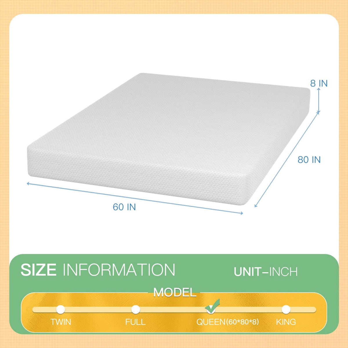 8 Inch Queen Gel Memory Foam Mattress