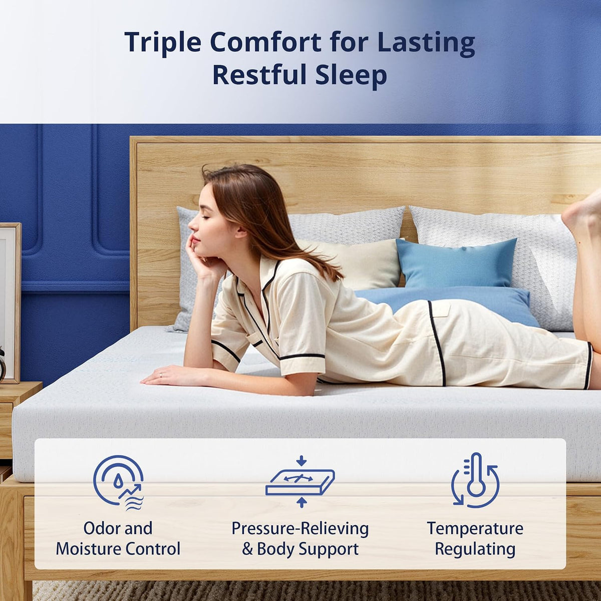 6 Inch Twin Charcoal Gel Memory Foam Mattress