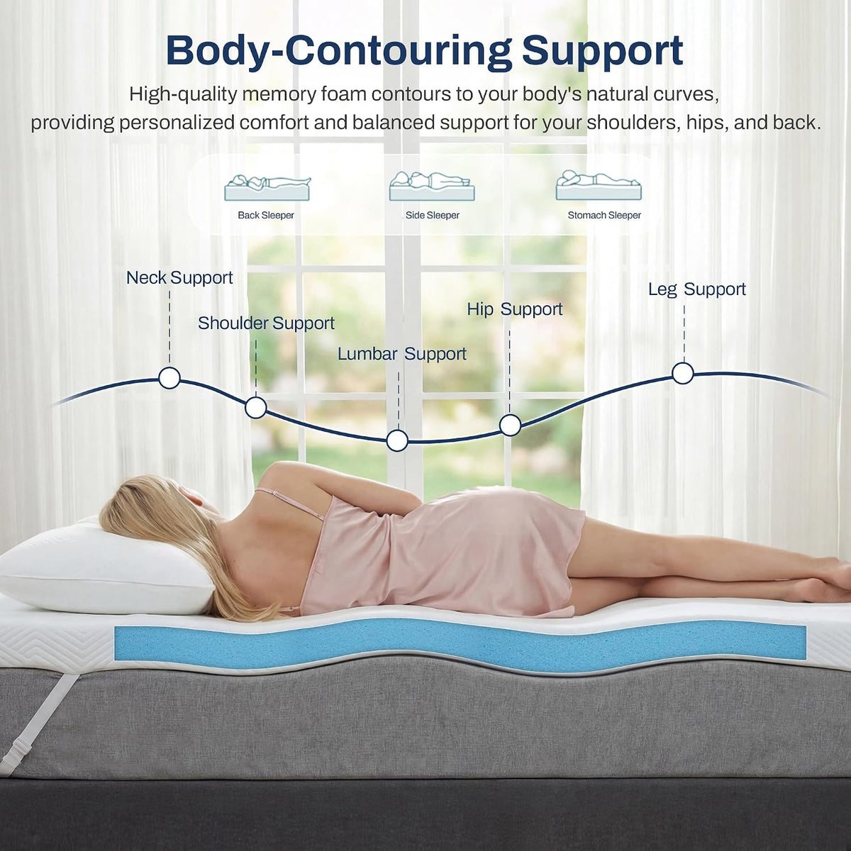 3 Inch Queen Gel Memory Foam Mattress Topper