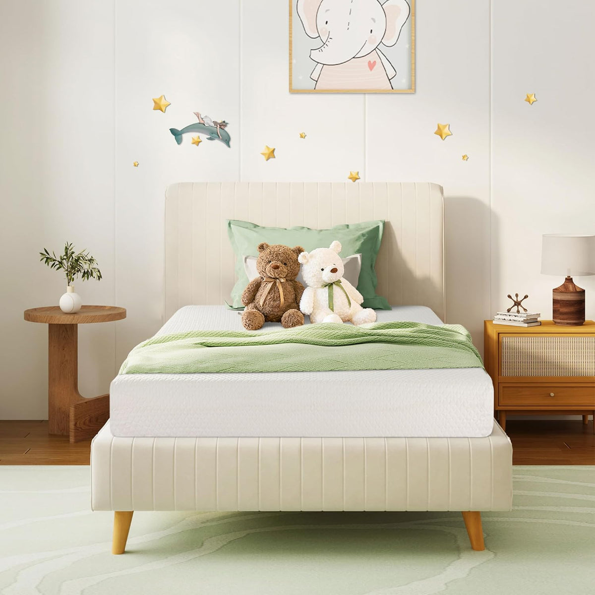 6 Inch Twin Kids Green Tea Gel Memory Foam Mattress