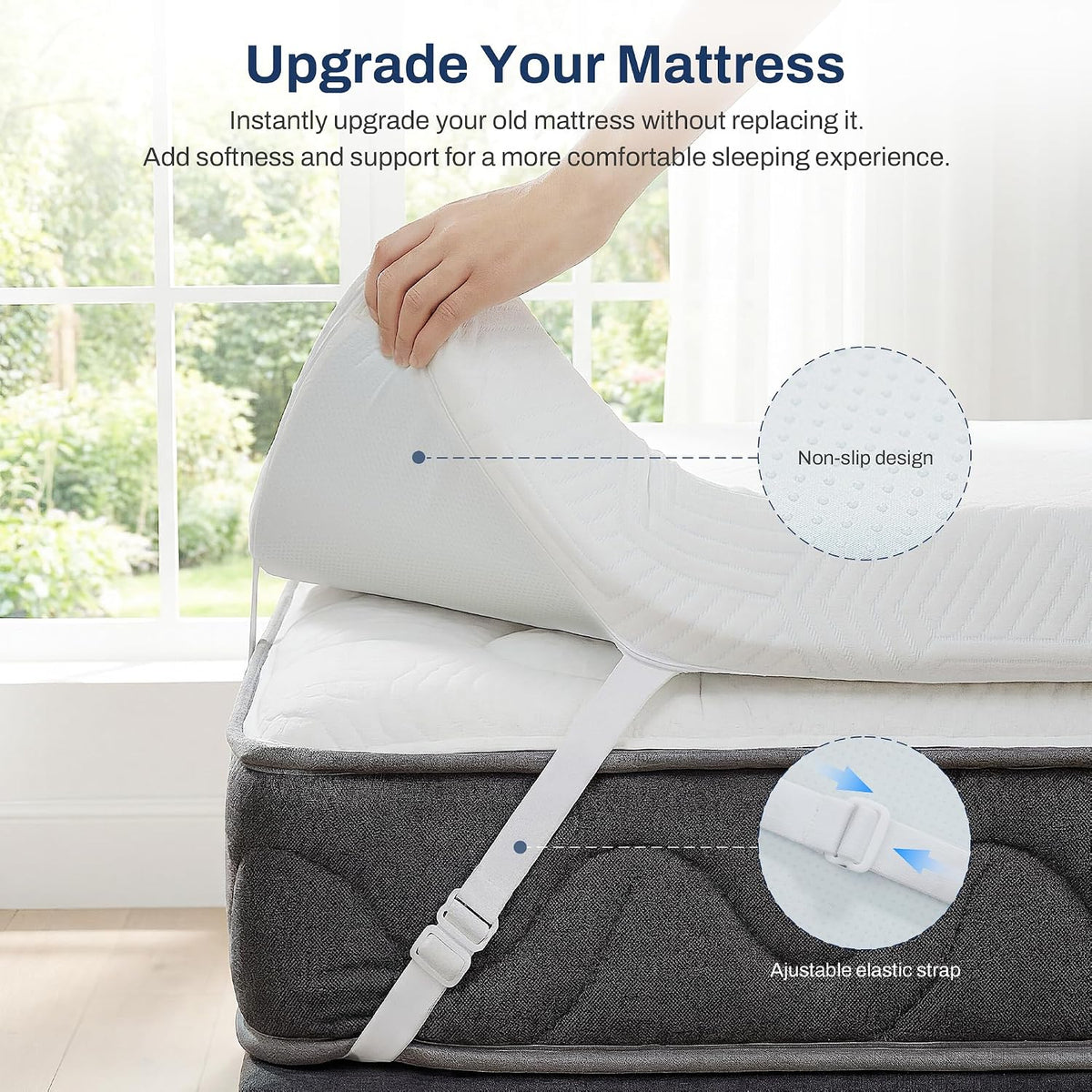 3 Inch Queen Gel Memory Foam Mattress Topper