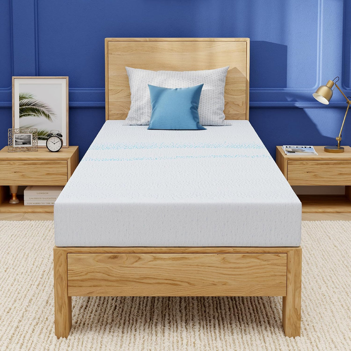 6 Inch Twin Charcoal Gel Memory Foam Mattress